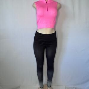 Pink Ribbed Crop Top & Leg3nd High-Rise Leggings Set Women’s